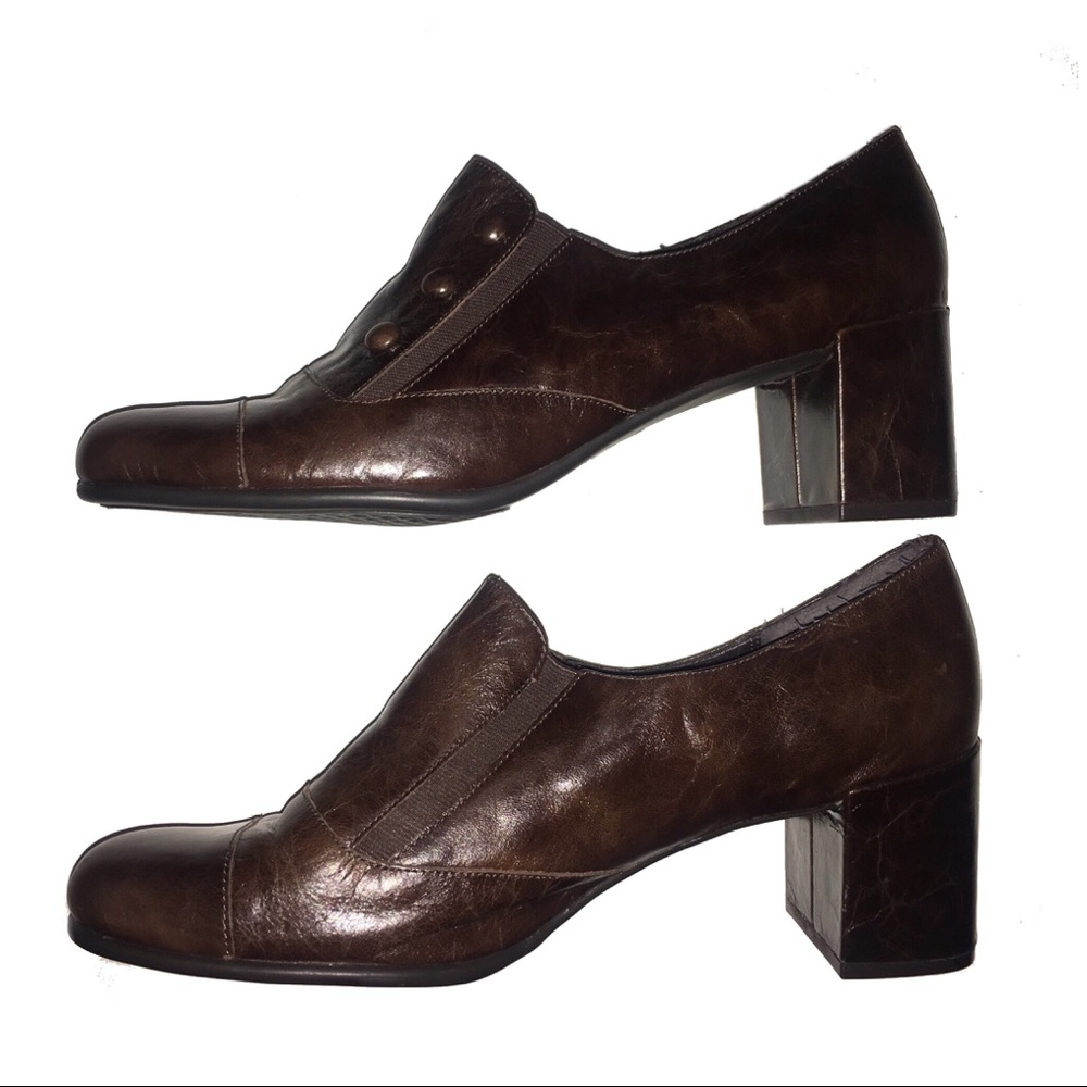 Aerosoles Brown Block Heel Slip On Shoes